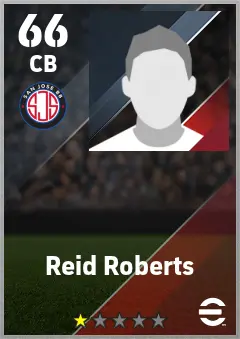 Reid Roberts eFootball 2026 player card — 66 OVR CB