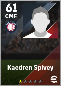 Kaedren Spivey eFootball 2026 player card — 61 OVR CMF