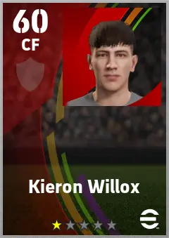 Kieron Willox eFootball 2026 player card — 60 OVR CF