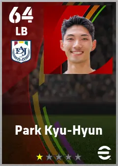 Park Kyu-Hyun eFootball 2026 player card — 64 OVR LB