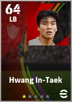 Hwang In-Taek eFootball 2026 player card — 64 OVR LB