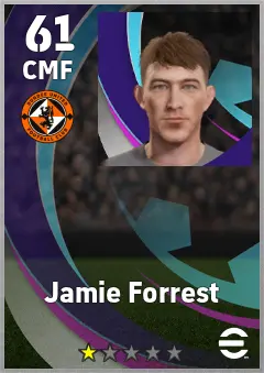 Jamie Forrest eFootball 2026 player card, 61 OVR CMF