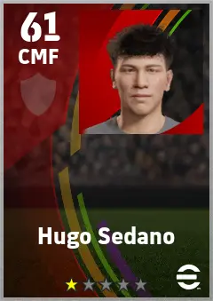 Hugo Sedano eFootball 2026 player card — 61 OVR CMF