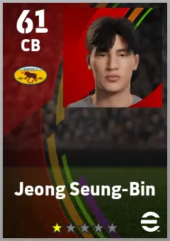 Jeong Seung-Bin eFootball 2026 player card — 61 OVR CB