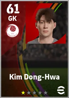 Kim Dong-Hwa eFootball 2026 player card — 61 OVR GK