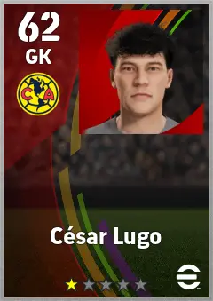 Cesar Lugo eFootball 2026 player card — 62 OVR GK