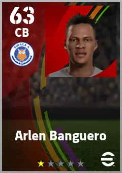 Arlen Banguero eFootball 2026 player card — 63 OVR CB