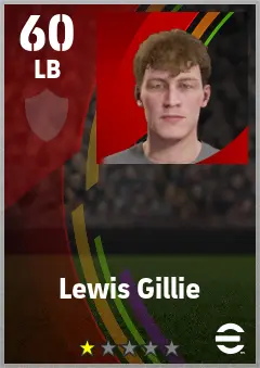 Lewis Gillie eFootball 2026 player card — 60 OVR LB