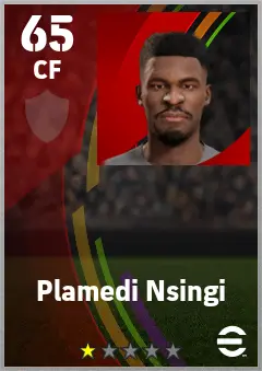 Plamedi Nsingi eFootball 2026 player card — 65 OVR CF
