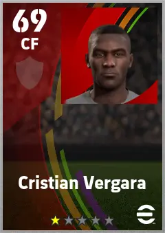 Cristian Vergara eFootball 2026 player card — 69 OVR CF