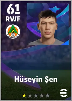Huseyin Sen eFootball 2026 player card — 61 OVR RWF