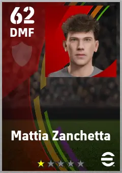 Mattia Zanchetta eFootball 2026 player card — 62 OVR DMF