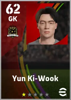 Yun Ki-Wook eFootball 2026 player card — 62 OVR GK
