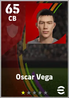 Oscar Vega eFootball 2026 player card — 65 OVR CB