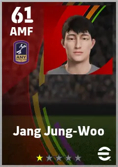 Jang Jung-Woo eFootball 2026 player card — 61 OVR AMF