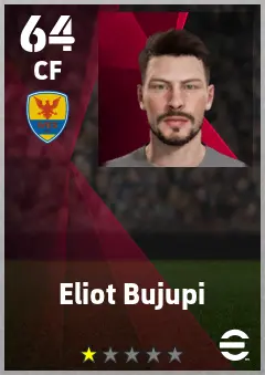 Eliot Bujupi eFootball 2026 player card — 64 OVR CF