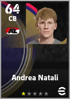 Andrea Natali eFootball 2026 player card — 64 OVR CB