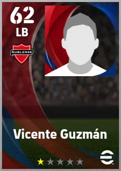 Vicente Guzman eFootball 2026 player card — 62 OVR LB