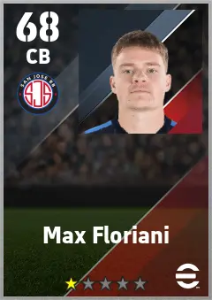 Max Floriani eFootball 2026 player card — 68 OVR CB