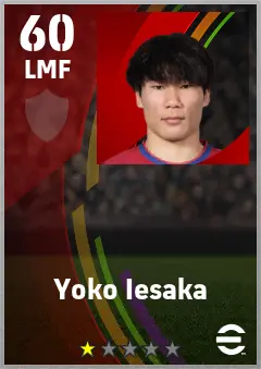 Yoko Iesaka eFootball 2026 player card — 60 OVR LMF