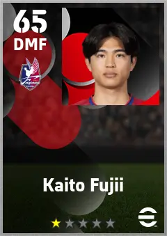 Kaito Fujii eFootball 2026 player card — 65 OVR DMF