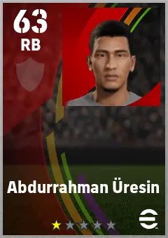 Abdurrahman Uresin eFootball 2026 player card — 63 OVR RB
