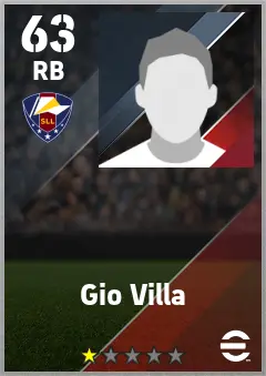 Gio Villa eFootball 2026 player card — 63 OVR RB
