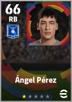 Angel Perez eFootball 2026 player card — 66 OVR RB