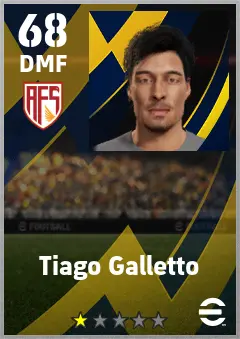 Tiago Galletto eFootball 2026 player card — 68 OVR DMF