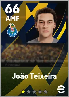 Joao Teixeira eFootball 2026 player card — 66 OVR AMF