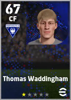 Thomas Waddingham eFootball 2026 player card — 67 OVR CF