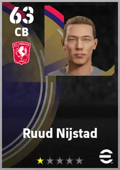 Ruud Nijstad eFootball 2026 player card — 63 OVR CB