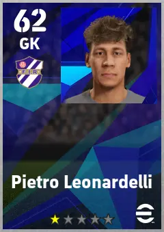 Pietro Leonardelli eFootball 2026 player card — 62 OVR GK