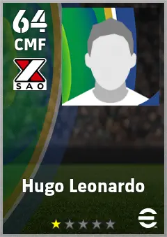 Hugo Leonardo eFootball 2026 player card — 64 OVR CMF
