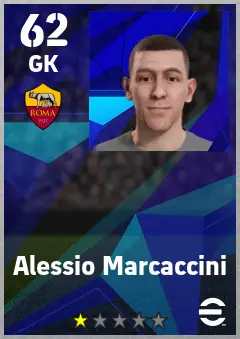 Alessio Marcaccini eFootball 2026 player card — 62 OVR GK