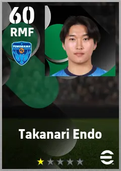 Takanari Endo eFootball 2026 player card — 60 OVR RMF