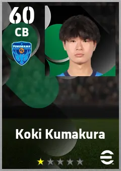 Koki Kumakura eFootball 2026 player card — 60 OVR CB