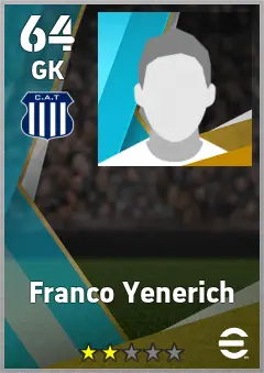 Franco Yenerich eFootball 2026 player card, 64 OVR GK