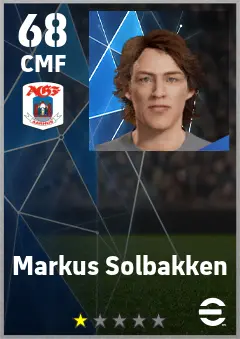 Markus Solbakken eFootball 2026 player card — 68 OVR CMF
