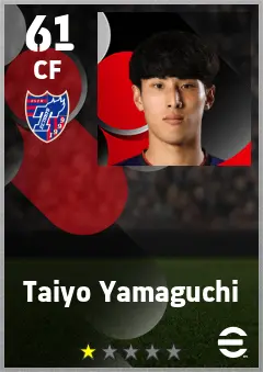 Taiyo Yamaguchi eFootball 2026 player card — 61 OVR CF