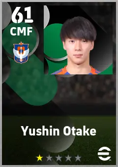 Yushin Otake eFootball 2026 player card — 61 OVR CMF
