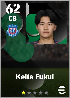 Keita Fukui eFootball 2026 player card — 62 OVR CB