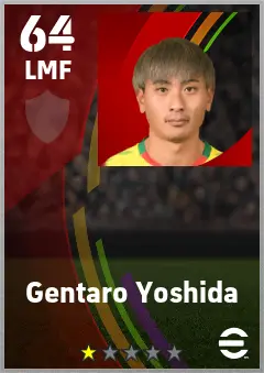 Gentaro Yoshida eFootball 2026 player card — 64 OVR LMF