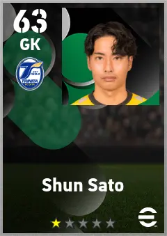 Shun Sato eFootball 2026 player card — 63 OVR GK
