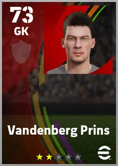 Vandenberg Prins eFootball 2026 player card — 73 OVR GK