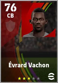 Evrard Vachon eFootball 2026 player card — 76 OVR CB