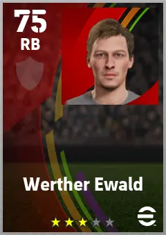 Werther Ewald eFootball 2026 player card — 75 OVR RB