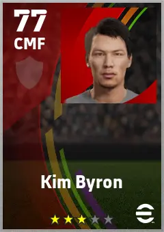 Kim Byron eFootball 2026 player card — 77 OVR CMF