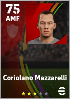 Coriolano Mazzarelli eFootball 2026 player card — 75 OVR AMF