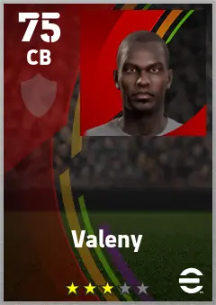 Valeny eFootball 2026 player card — 75 OVR CB